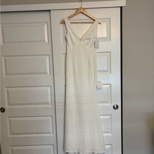 Lulu's White Cross-Back Wedding Dress